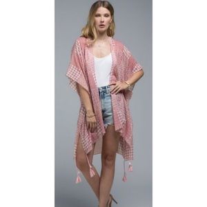 NWT Dusty Pink Boho Printed Lightweight Cotton Kimono